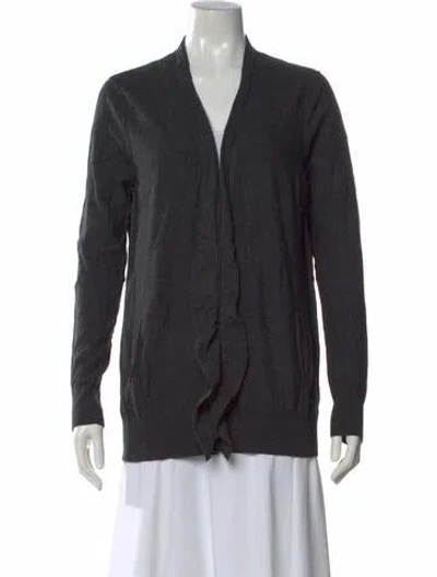 Pre-owned Vince Merino Wool Plaid Print Sweater In Gray