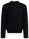 Vince Merino Wool Polo Shirt Polo Shirts Black In Black