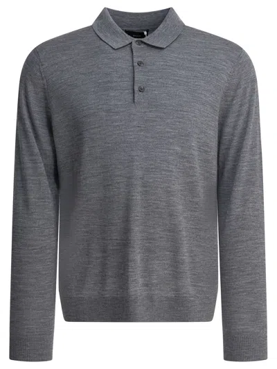 VINCE MERINO WOOL POLO SHIRT POLO SHIRTS GREY