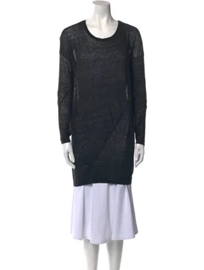 Pre-owned Vince Merino Wool Scoop Neck Sweater In Black