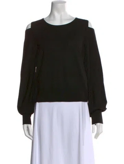 Pre-owned Vince Merino Wool Scoop Neck Sweater In Black