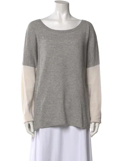Pre-owned Vince Merino Wool Scoop Neck Sweater In Gray