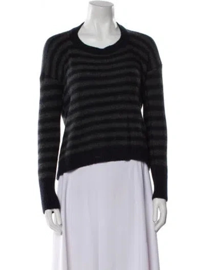 Pre-owned Vince Merino Wool Striped Sweater In Blue
