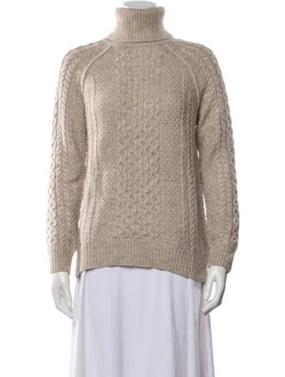 Pre-owned Vince Merino Wool Turtleneck Sweater In Neutral