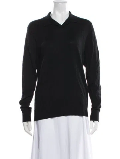 Pre-owned Vince Merino Wool V-neck Sweater In Black