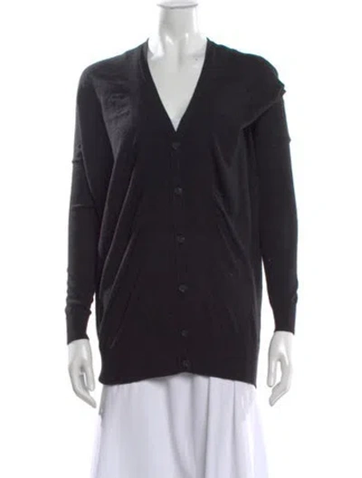 Pre-owned Vince Merino Wool V-neck Sweater In Black