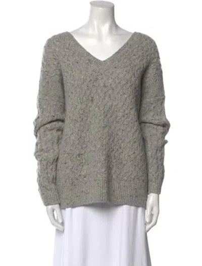 Pre-owned Vince Merino Wool V-neck Sweater In Gray