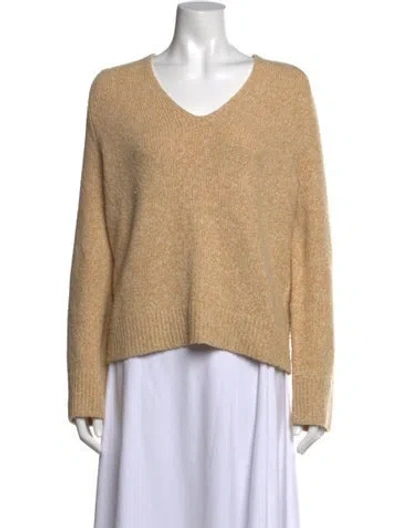 Pre-owned Vince Merino Wool V-neck Sweater In Neutral