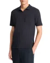 Vince Mesh Knit Johnny Collar Polo Shirt In Coastal