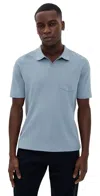 Vince Mesh Knit Johnny Polo Cabo Blue
