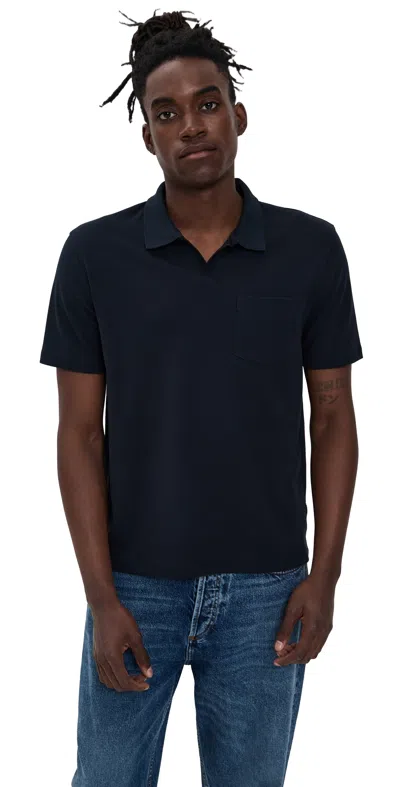 Vince Mesh Knit Johnny Polo Coastal