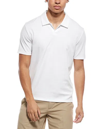 Vince Mesh Rib Johnny Collar Shirt In White