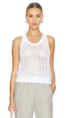 Vince Open Stitch Organic Cotton Sweater Tank In 光纤白