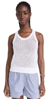 Vince Open Stitch Organic Cotton Sweater Tank In Optic White