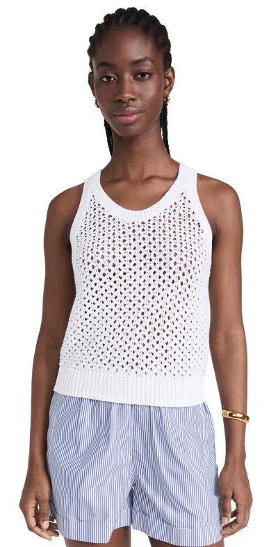 VINCE MESH STITCH TANK OPTIC WHITE