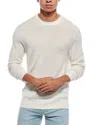 Vince Mesh Wool Crewneck Sweater In White