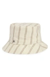 Vince Messa Stripe Hemp Bucket Hat In Cream