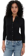 Vince Metal Button Cardigan Black