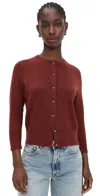 Vince Metal Button Cardigan Siena In Burgundy