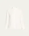 Vince Metal-button Crepe Shirt In White