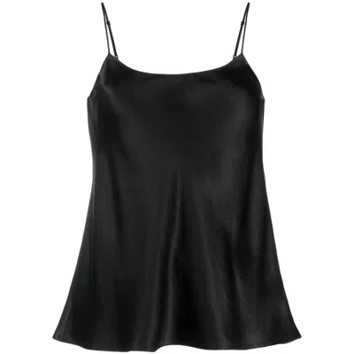 Vince Metallic Acetate Tank Top In Black