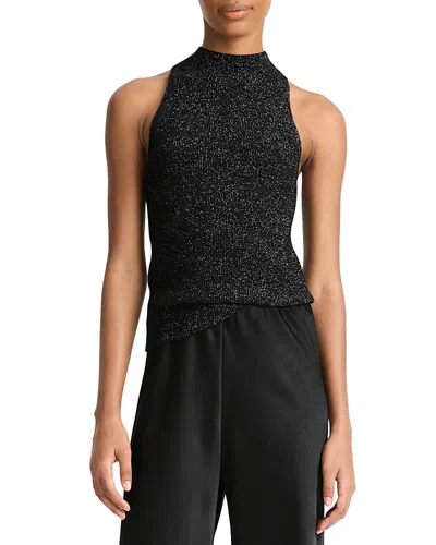 VINCE METALLIC MOCK NECK TANK TOP