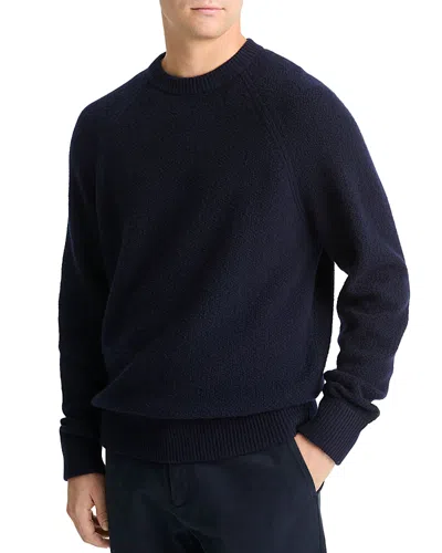 Vince Micro Boucle Wool Cashmere Sweater In Blue