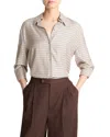 Vince Micro Check Button Front Shirt In Multi