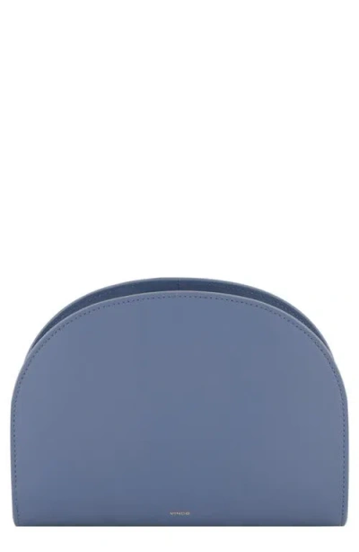 Vince Micro Demma Leather Wallet On A Strap In Blue