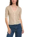 Vince Micro Stripe Cardigan In Neutral