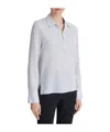 Vince Micro Stripe Silk-blend Pullover Blouse In White