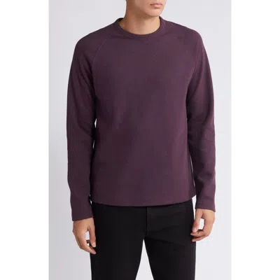 Vince Microstripe Long Sleeve T-shirt In Black Cherry/coastal