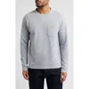 Vince Microstripe Long Sleeve T-shirt In Light Grey/medium Grey