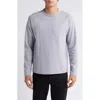 Vince Microstripe Long Sleeve T-shirt In Light Grey/medium Grey