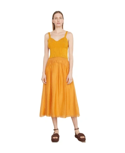 Vince Mid-length Flared Skirt In Orange