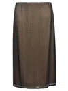Vince Beaded Border Sheer Midi Skirt In Black
