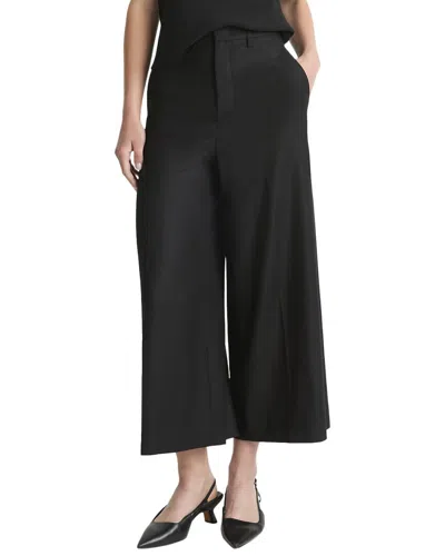 VINCE MID-RISE BRUSHED FLANNEL WOOL-BLEND CULOTTE