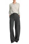 Vince Mid Rise Brushed Herringbone Flannel Pant In Grey In Gray