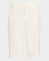 Vince Stretch Cotton Bermuda Chino Shorts In Off White