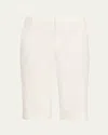 Vince Stretch Cotton Bermuda Chino Shorts In Off White