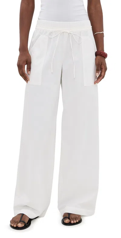 Vince Mid Rise Cotton Drawstring Pants Off White