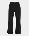 Vince Mid-rise Cropped Flare Trousers In Black