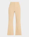Vince Mid-rise Cropped Flare Trousers In Pale Nut