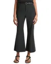 Vince Mid Rise Cropped Linen-blend Flare Trouser In Gold