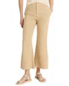 Vince Mid Rise Cropped Linen-blend Flare Trouser In Neutral