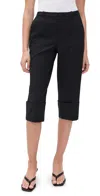 Vince Mid Rise Cuffed Cropped Pant Black In Black
