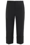 Vince Mid Rise Cuffed Cropped Pant In Black