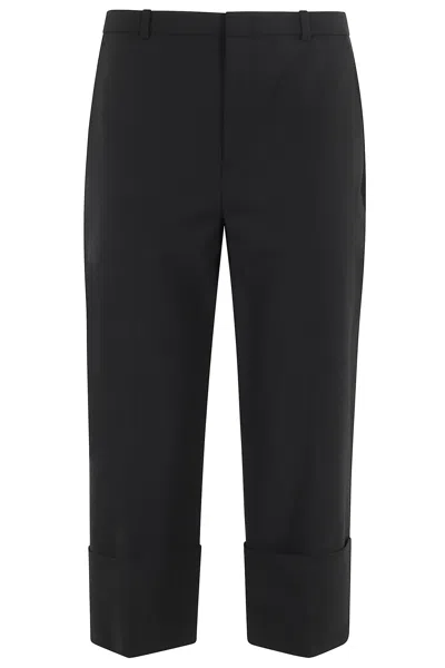 Vince Mid Rise Cuffed Cropped Pant In Black