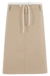 Vince Mid Rise Double Waistband Skirt In Neutral