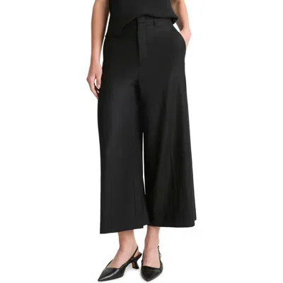 Vince Womens Crop Flannel Wide Leg Pants In Black